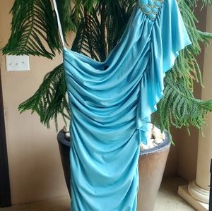 One Shouldered Teeze Me Scrunch Mini Dress